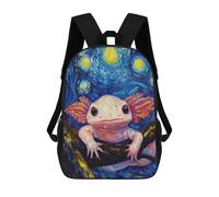 sinyumoney Axolotl in Starry Night Mochila Infantil, Mochila Escolar Infantil, Mochilas Escolares Impresas En 3D Para Niños Y Estudiantes Adolescentes 17inch