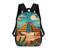 sinyumoney Aztec Pyramid Illustration Teotihuacan Mochila Escolar Impresa En 3D Mochilas Informales Para Niños Mochila Escolar Impresa En 3D Para Niños De Primaria Y Secundaria 17inch