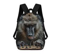 sinyumoney Baboon Chess Mochilas Para Niños Mochilas Escolares Mochila Escolar Para Niños Impresa En 3D Mochilas De Viaje De Moda Para Niños De Primaria Y Secundaria 17inch