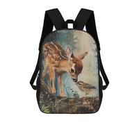sinyumoney Baby Deer And Bird Mochila Infantil Para Niñas Y Niños, Mochila De Día, Escuela Primaria, Perfecta Para La Vuelta Al Cole O Educación Física, Regalos Y Viajes 17inch