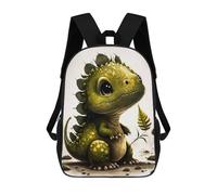 sinyumoney Baby Dinosaur with Ferns Mochila Infantil Para Niñas, Mochila Escolar 3D, Mochila Para Niños Pequeños, Mochila Informal De Día, Mochila Escolar De Moda 17inch