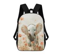 sinyumoney Baby Elephant in Flowers Mochila Infantil De Moda Divertida Mochila Escolar Para Niños Y Adolescentes Con Impresión 3D Para Niños 17inch