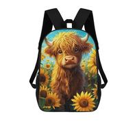 sinyumoney Baby Highland Cow in Sunflower Field Mochila Escolar Impresa En 3D Para Niños Y Niñas, Mochila Para Portátil Para Niños/estudiantes/adultos 17inch
