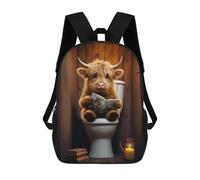 sinyumoney Baby Highland Cow Toilet Mochila Infantil De Moda Divertida Mochila Escolar Para Niños Y Adolescentes Con Impresión 3D Para Niños 17inch