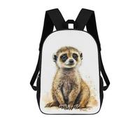 sinyumoney Baby Meerkat Watercolor Mochila Escolar Impresa En 3D Para Niños Mochilas De Viaje De Alta Capacidad Bolsas Para Libros Mochila Escolar Para Niños Mochila 17inch