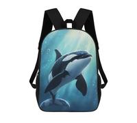 sinyumoney Baby Orca in Blue Water Mochila Infantil Para Niñas, Mochila Escolar 3D, Mochila Para Niños Pequeños, Mochila Informal De Día, Mochila Escolar De Moda 17inch