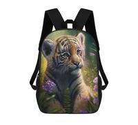 sinyumoney Baby Tiger in Flowers Mochilas Infantiles Impresas En 3D, Mochilas De Moda Informales, Mochilas De Viaje Bonitas, Mochilas Informales Para Exteriores Para Niños Y Niñas 17inch