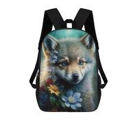 sinyumoney Baby Wolf with Flowers Mochila Escolar Para El Trabajo, Negocios, Universidad Y Escuela Para Hombres, Mujeres Y Adolescentes 17inch