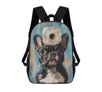 sinyumoney Baby Zebra Watercolor Mochila escolar grande mochila escolar para niños, hombres y mujeres, French Bulldog With Toilet Paper, 17"
