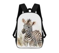 sinyumoney Baby Zebra Watercolor Mochilas Impresas En 3D 17inch Mochila Escolar Infantil Para Exteriores, Mochila Informal De Día, Bolsas De Viaje Informales Para Estudiantes De Secundaria