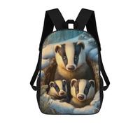 sinyumoney Badger Family in Winter Burrow Mochila Escolar, Bolso De Negocios, Bolso Para Portátil Resistente Para Niños/niñas/adolescentes 17inch