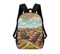 sinyumoney Badlands National Park Mochila, Mochila Escolar Impresa En 3D, Bolsa Para El Almuerzo Escolar, Mochila De Viaje, Mochila Para Amigos, Mochila Escolar Para Niñas Y Niños 17inch