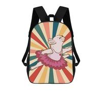 sinyumoney Balerina Pug Dog 80s Retro Mochilas Para Niños Mochila Escolar De Moda Mochila Escolar Impresa En 3D Para Niños Estudiantes De Primaria Y Secundaria 17inch