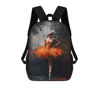 sinyumoney Ballerina in Orange Tutu Painting Dark Ballet Artwork Mochila Escolar Impresa En 3D Mochilas Informales Para Niños Mochila Escolar Impresa En 3D Para Niños De Primaria Y Secundaria 17inch