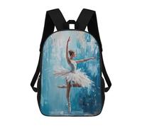 sinyumoney Ballet Dancer in Blue Ballet Dancer Print Mochila Infantil, Mochila Escolar Impresa En 3D, Mochila Para Niños Y Niñas, Mochila Escolar Ajustable Para La Escuela Primaria 17inch