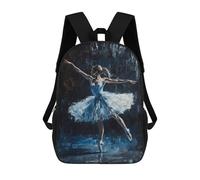 sinyumoney Ballet Dancer in Blue Ballet Wall Art Mochila Escolar Infantil Impresa En 3D Para Niños, Mochilas De Viaje, Bolsas Para Libros Para Niños Estudiantes De Primaria 17inch