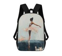 sinyumoney Ballet Dancer in Pink Tutu Abstract Ballerina Wall Art Mochila Infantil Para Niñas, Mochila Escolar 3D, Mochila Para Niños Pequeños, Mochila Informal De Día, Mochila Escolar De Moda 17inch