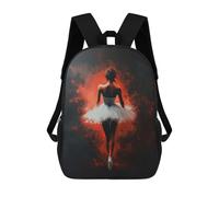 sinyumoney Ballet Dancer in Red Ballet Passion in Shadows Mochila Escolar Infantil De Moda Informal Mochilas Infantiles Impresas En 3D Mochila Grande Para Niño 17inch
