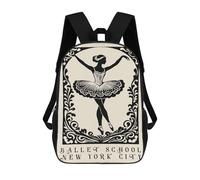 sinyumoney Ballet School New York City Poster Mochila Escolar Infantil Impresa En 3D Para Niños, Mochila De Viaje De Alta Capacidad, Mochilas Para Libros De 17 Pulgadas Para Niños