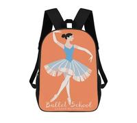 sinyumoney Ballet School Poster Art Mochila Escolar De 17 Pulgadas Para Adolescentes, Con Estampado 3D, Ajustable Y Con Bolsillos, Ideal Para Niños, Niñas Y Estudiantes.