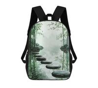 sinyumoney Bamboo Harmony Steps Mochila Escolar Infantil Impresa En 3D, Mochila Informal De Moda Para Niños, Mochila De Viaje De Alta Capacidad Para Libros Para Niños 17inch