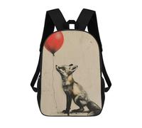 sinyumoney Banksy Fox Red Balloon Mochila Escolar Para Niños, Mochila Escolar Impresa En 3D Para Estudiantes De Primaria Y Secundaria 17inch