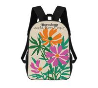 sinyumoney Barcelona Floral Expo Poster Mochila Escolar Para Ordenador, Para El Colegio/trabajo/viajes Para Niñas, Niños Y Adolescentes 17inch