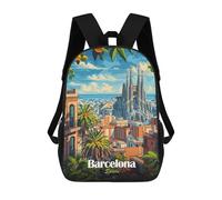 sinyumoney Barcelona Spain Cityscape Mochila Escolar Para Niñas Mochila Impermeable Mochila Informal De Día Mochila Ligera Para Niño Y Niña Mochila Escolar 17inch