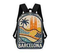 sinyumoney Barcelona Travel Poster Mochila Escolar, Mochila Para Portátil, Mochila Unisex Informal Para La Escuela/trabajo/viajes 17inch