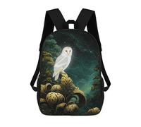 sinyumoney Barn Owl on Golden Leaves Mochila Infantil, Mochila Escolar Impresa En 3D, Mochila Para Niños Y Niñas, Mochila Escolar Ajustable Para La Escuela Primaria 17inch