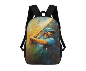 sinyumoney Baseball Batter Swing - Energetic Abstract Sports Art Mochila Mochila Informal Para El Día A Día Escuela Trabajo Viajes Bolsa - Perfecta Para Viajes, Trabajo Y Uso Diario 17inch