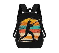 sinyumoney Baseball Player Silhouette Mochila Escolar Resistente Al Agua - Perfecta Para Viajes, Trabajo Y Uso Diario 17inch