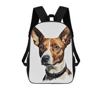 sinyumoney Basenji Dog Portrait with Collar Mochila Escolar Infantil Impresa En 3D Mochila De Viaje De Alta Capacidad Bolsas Para Libros Mochila Infantil 17inch