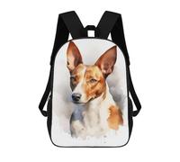 sinyumoney Basenji Watercolor Dog Mochilas Impresas En 3D Para Niños, Mochila Escolar, Mochila De Moda Para Niños De Primaria Y Secundaria 17inch