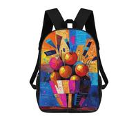 sinyumoney Basket of Apples - Vibrant Cubist Still Life Mochila Escolar Mochilas Escolares Para Niñas Y Niños Mochila Con Bolsillo Mochila Escolar De Moda Para Niños 17inch