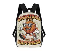 sinyumoney Basketball Is The Way to Happiness Mochila Escolar Grande Resistente Al Agua Para Portátil Para La Escuela/trabajo/viajes 17inch