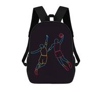 sinyumoney Basketball Neon Pop Art Mochila Escolar, De Negocios, Resistente, Para Portátil, Para Camping, Aventuras Al Aire Libre Y Viajes Diarios 17inch