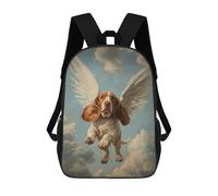 sinyumoney Basset Hound Angel Pet Loss Remembrance Art Basset Hound with Wings Mochila Escolar Impresa En 3D Mochila Escolar De Moda Para Niños Mochilas Para Niños Estudiantes De Secundaria 17inch