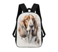sinyumoney Basset Hound Porrtait Mochila Escolar De 17 Pulgadas Para Adolescentes, Con Estampado 3D, Ajustable Y Con Bolsillos, Ideal Para Niños, Niñas Y Estudiantes.