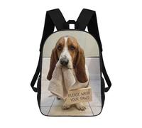sinyumoney Basset Hound with Wash PawsSign Mochila Escolar Impresa En 3D 17inch Mochila Escolar Infantil Mochilas De Viaje Mochila Informal De Moda Para Niños Y Estudiantes