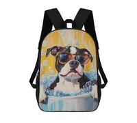 sinyumoney Bath Time Fun for Dogs Mochila Escolar Infantil De 17 Pulgadas, Impresa En 3D, Estilo Casual, Para Niños, Ideal Para Viajes, Como Mochila Escolar O Para Llevar Libros.