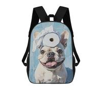 sinyumoney Bath Time Fun with French Bulldog Mochilas Escolares Para La Escuela Secundaria, Preparatoria, Universidad Y Viajes Para Hombres, Mujeres Y Adolescentes 17inch
