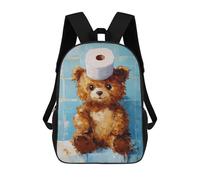 sinyumoney Bathroom Bear with Toilet Paper 17inch Mochila Escolar Impresa En 3D Para Niños, Mochila Escolar Informal De Moda, Mochilas De Viaje Para Niños Y Estudiantes.