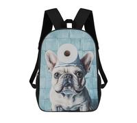 sinyumoney Bathroom Frenchie with Toilet Paper Hat Mochila Escolar Para Ordenador Portátil Para La Escuela/trabajo/viajes: Perfecta Para Viajes, Trabajo Y Uso Diario 17inch