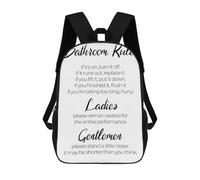 sinyumoney Bathroom Rules Mochila Escolar Para Niñas Mochila Impermeable Mochila Informal De Día Mochila Ligera Para Niño Y Niña Mochila Escolar 17inch