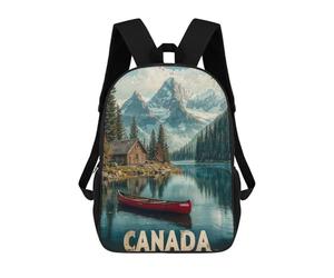 sinyumoney BATHROOM TESTIMONIALS - Mochila escolar resistente al agua, mochila de viaje para computadora para adolescentes, niñas, niños, mujeres y hombres, Canadian Mountain Lake, 17"