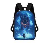 sinyumoney Battle with The Spirit Tiger Mochila Infantil, Mochila Escolar Impresa En 3D, Mochila Para Niños Y Niñas, Mochila Escolar Ajustable Para La Escuela Primaria 17inch