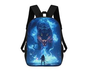 sinyumoney Battle with The Spirit Tiger Mochila Infantil, Mochila Escolar Impresa En 3D, Mochila Para Niños Y Niñas, Mochila Escolar Ajustable Para La Escuela Primaria 17inch