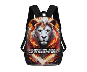 sinyumoney Be Fearless Like The Lion Mochila Escolar Secundaria Informal Para Viajes - Perfecta Para Viajes, Trabajo Y Uso Diario 17inch