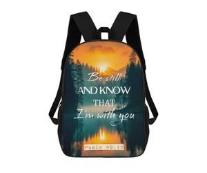 sinyumoney Be still And Know Mochila, Mochila Infantil, Mochila Escolar Para Estudiantes, Mochila Para Libros, Mochila Escolar Impresa En 3D Para Niños Y Niñas 17inch